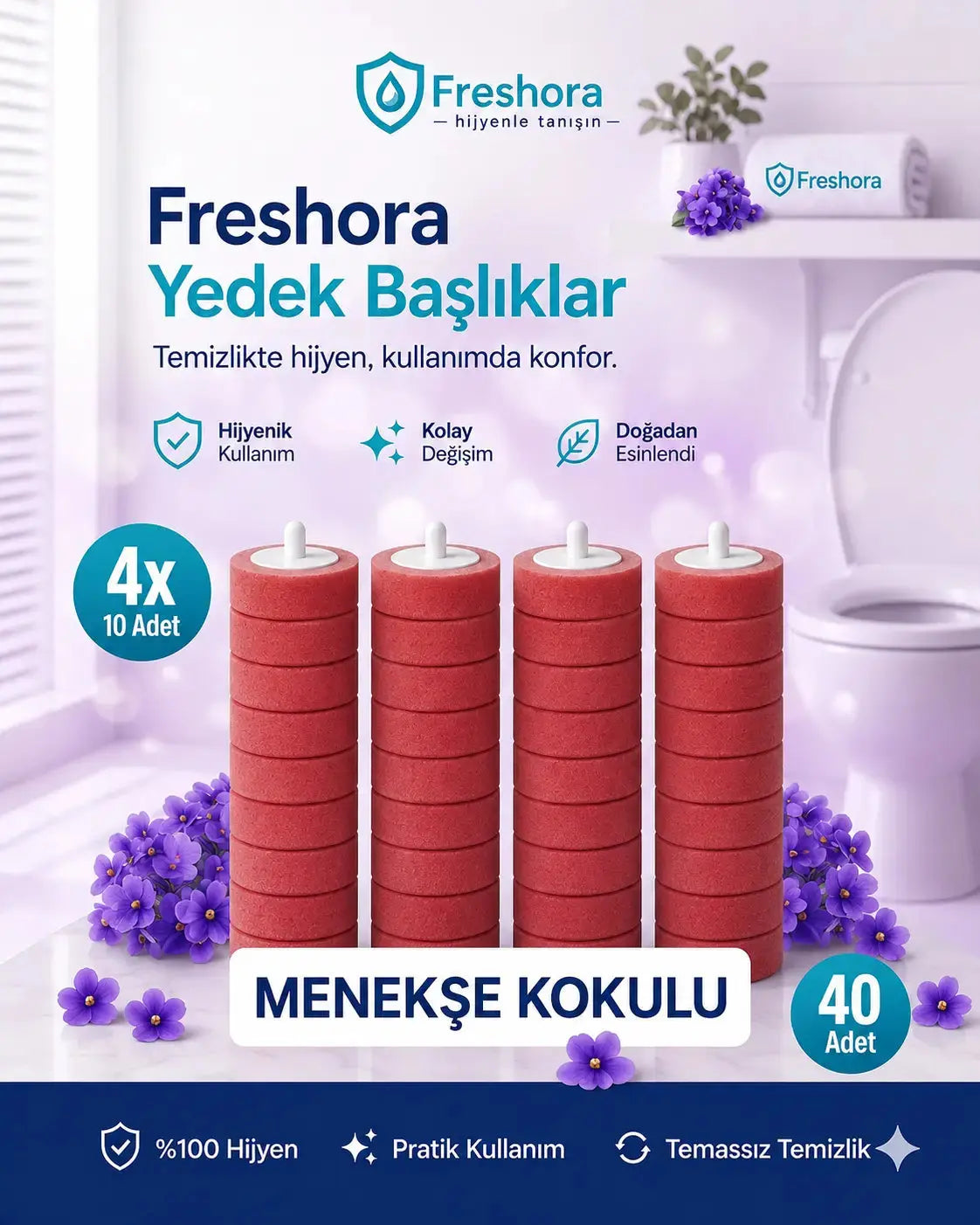 Yedek Sünger Başlık 40'lı (kullan-At) Freshora