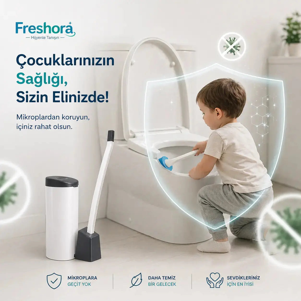Kullan-At Deterjanlı Tuvalet Fırçası Freshora