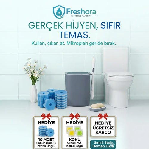Hijyenik Tuvalet Fırçası + 90 Adet Yedek Başlık