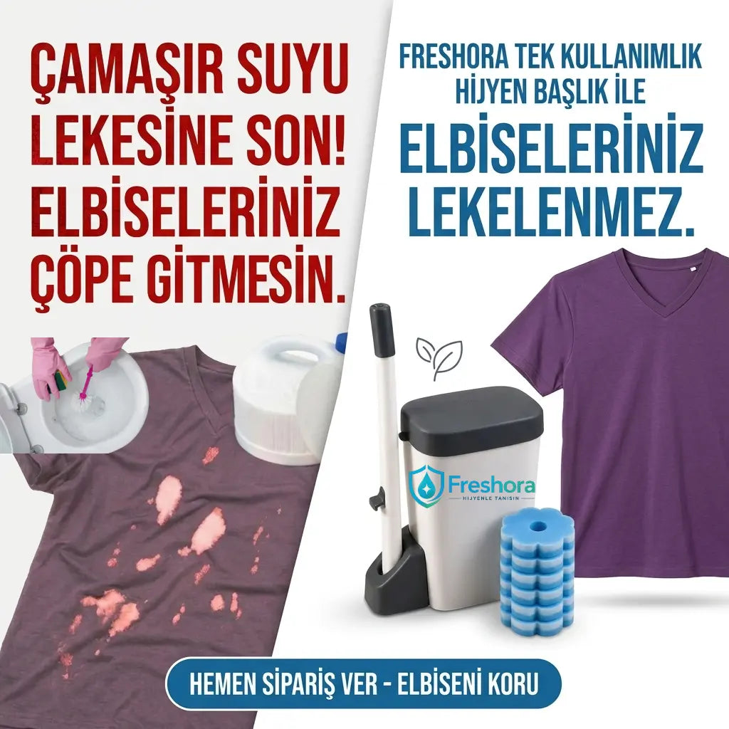 Freshora tek kullanımlık deterjan başlıklı tuvalet fırçası seti