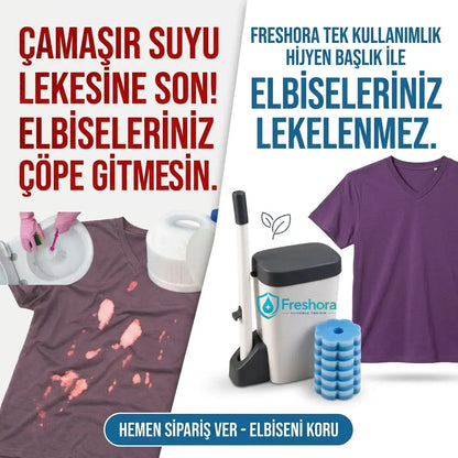 Freshora tek kullanımlık deterjan başlıklı tuvalet fırçası seti