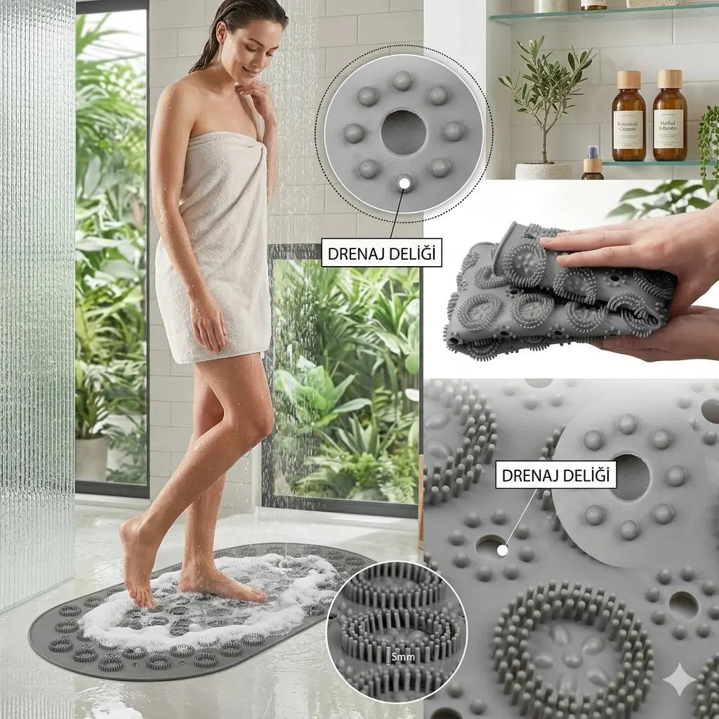 Banyo Paspası Vantuzlu Masajlı Silikon Freshora